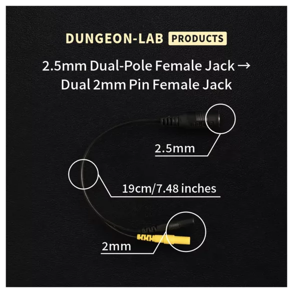 DG-LAB - divisor de eletrodo de ficha de 2,5 mm para 2 mm (preto)