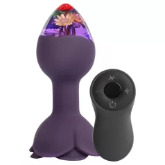 LOVISS Flower - vibrador anal com controlo remoto (roxo)