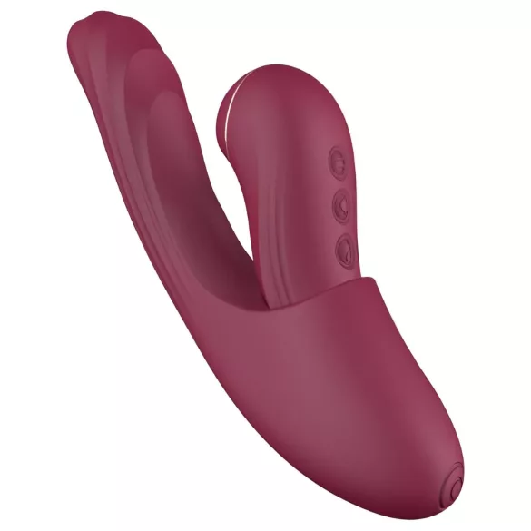Vibeconnect - vibrador 2 em 1 ponto G e clitóris - silicone vermelho