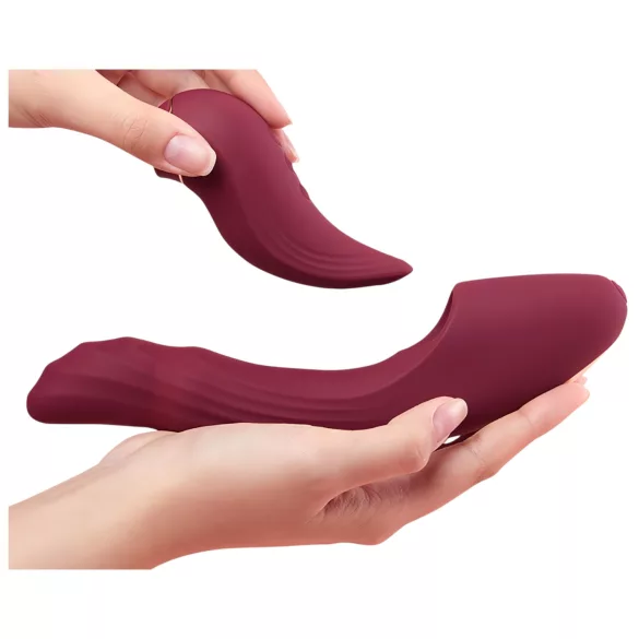 Vibeconnect - vibrador 2 em 1 ponto G e clitóris - silicone vermelho
