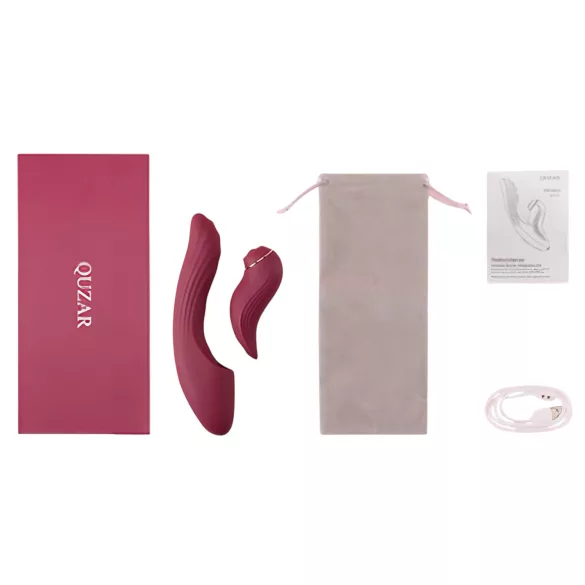Vibeconnect - vibrador 2 em 1 ponto G e clitóris - silicone vermelho