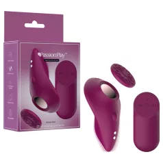   Passion Play - vibrador de calcinha magnético com controle remoto (bordô)