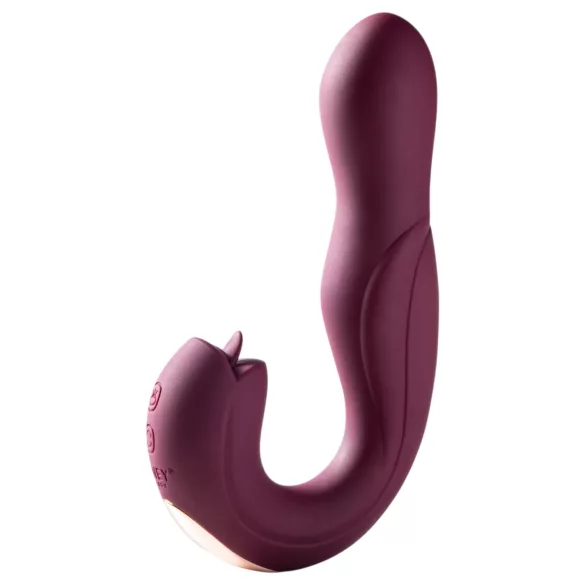 Honey Play Box Joi - vibrador rotativo ponto G com língua - silicone roxo