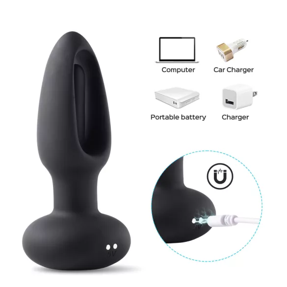 Honey Play Box Snuggy - vibrador anal língua - silicone preto