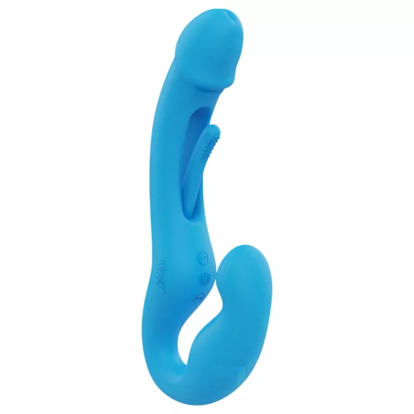 Honey Play Box Harmony Duo - vibrador strap-on com língua vibratória azul