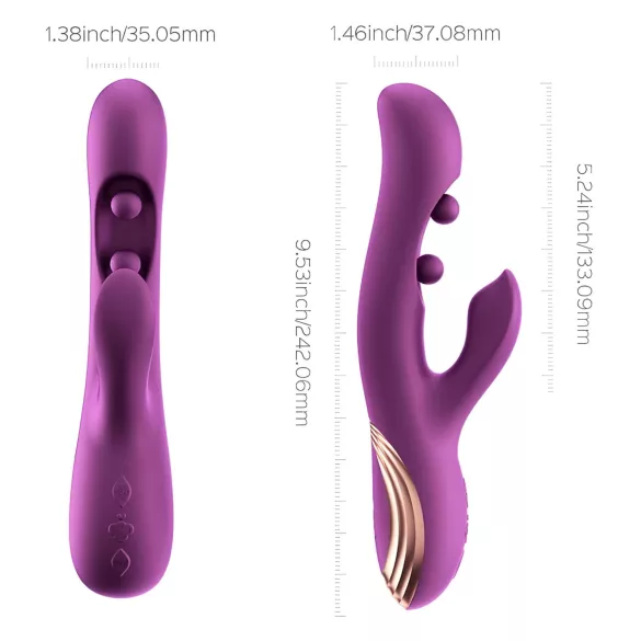 Honey Play Box Gem - Vibrador com pérolas para ponto G e clitóris controlado por app (roxo)