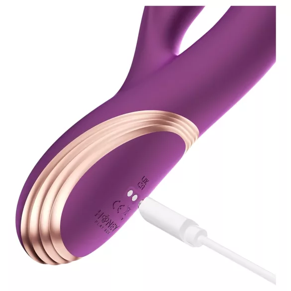 Honey Play Box Gem - Vibrador com pérolas para ponto G e clitóris controlado por app (roxo)
