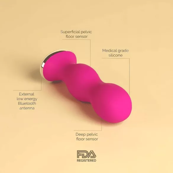 Perifit - Bola tailandesa vibratória controlada por aplicativo (rosa)