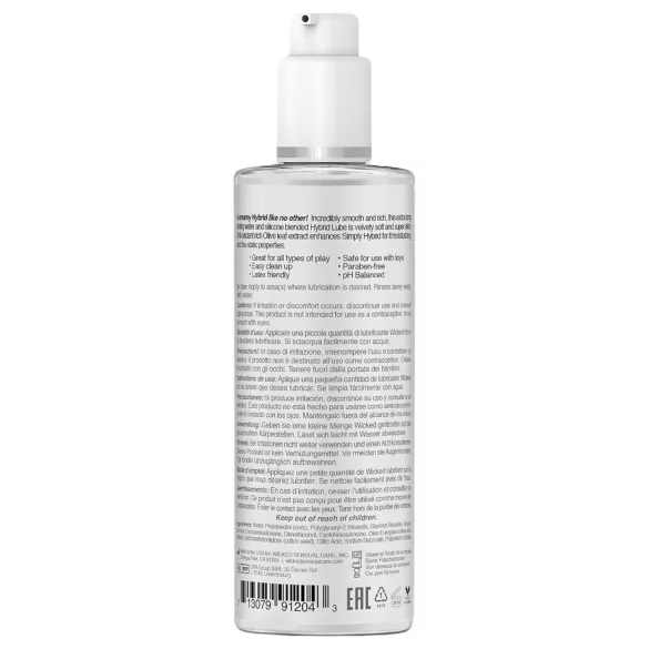 Wicked Simply Hybrid - lubrificante híbrido à base mista - 120ml