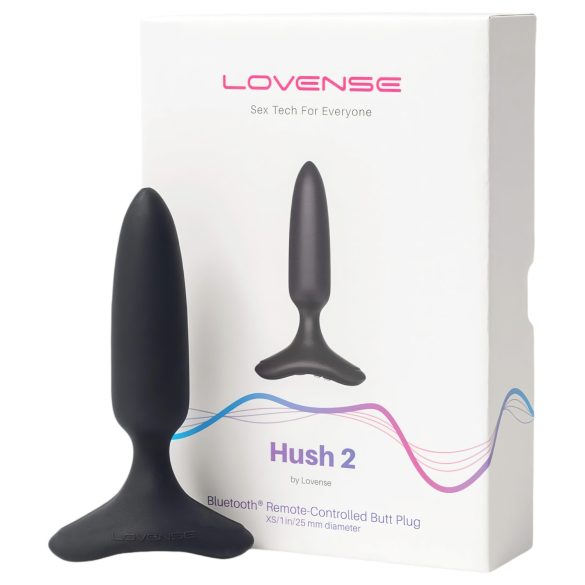 LOVENSE Hush 2 XS - pequeno plugue anal recarregável (25mm) - preto