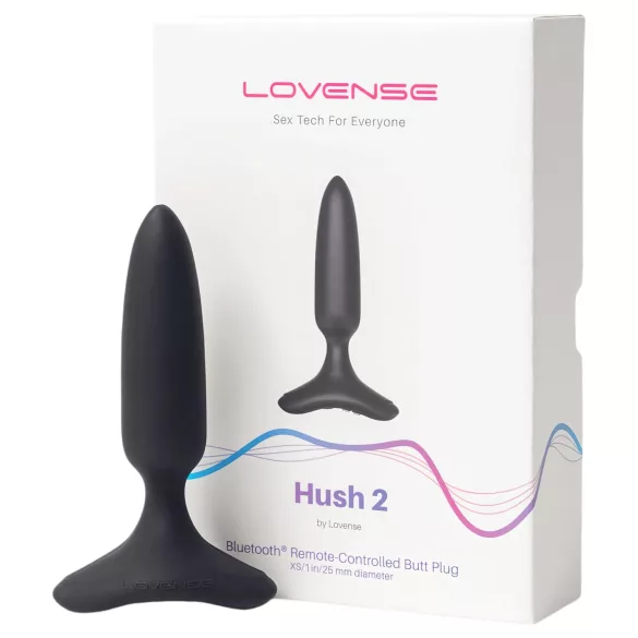 Lovense Hush 2 XS - plug anal vibratório pequeno recarregável 25mm - preto