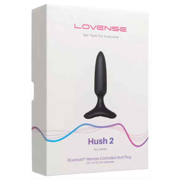 Lovense Hush 2 XS - plug anal vibratório pequeno recarregável 25mm - preto