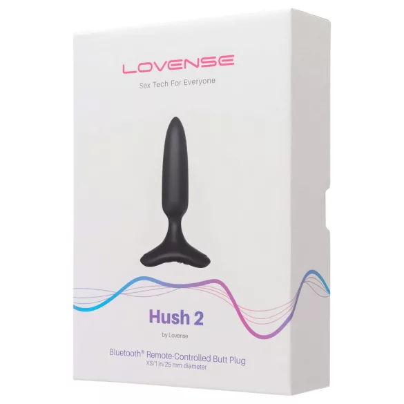 Lovense Hush 2 XS - plug anal vibratório pequeno recarregável 25mm - preto