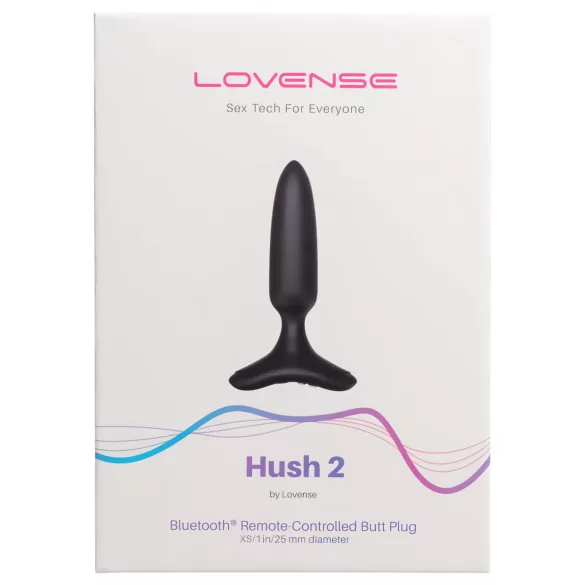 Lovense Hush 2 XS - plug anal vibratório pequeno recarregável 25mm - preto