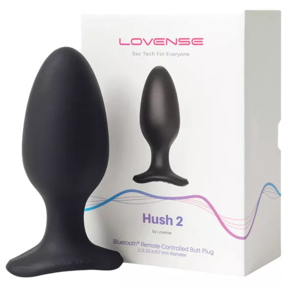 Lovense Hush 2 L - vibrador anal pequeno recarregável 57mm - preto