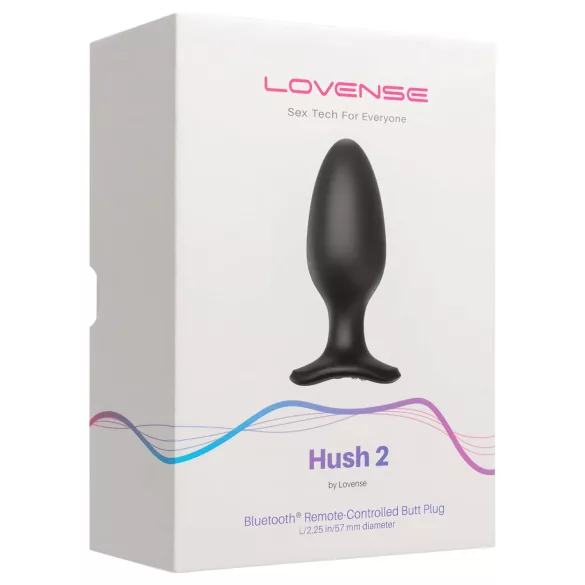 Lovense Hush 2 L - vibrador anal pequeno recarregável 57mm - preto