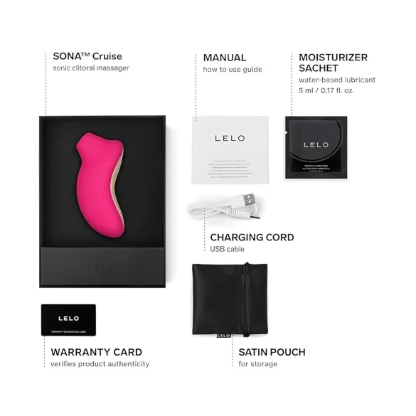 LELO Sona Cruise - vibrador clitóris sucção ondas sonoras - cereja