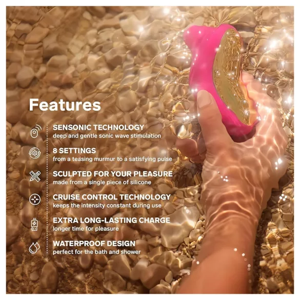 LELO Sona Cruise - vibrador clitóris sucção ondas sonoras - cereja