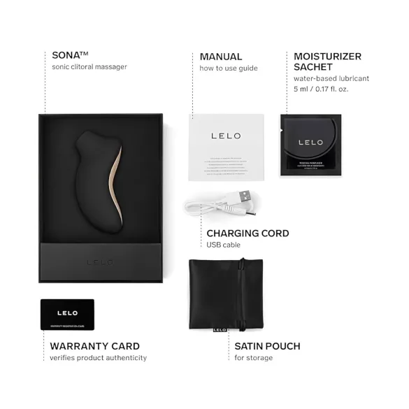LELO Sona - estimulador de clitóris por ondas sonoras - silicone preto