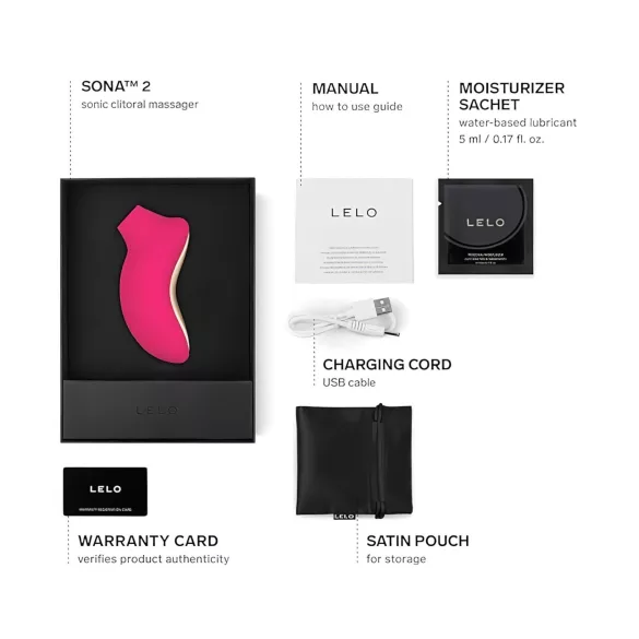 LELO Sona 2 - vibrador clitóris sucção - silicone vermelho