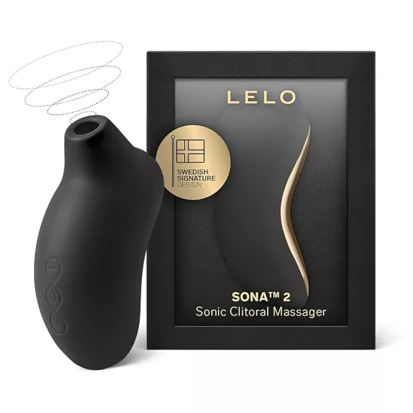 LELO Sona 2 - vibrador clitóris sucção - silicone preto