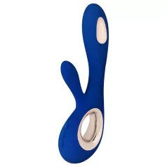   LELO - vibrador rabbit com estimulador clitoriano recarregável - azul