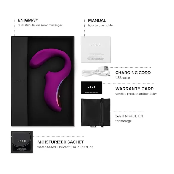 LELO Enigma - vibrador 2 em 1 ponto G clitóris recarregável à prova d'água roxo