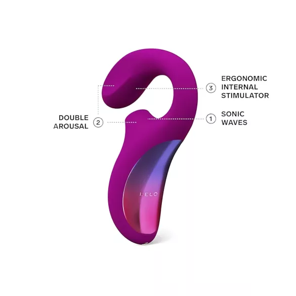 LELO Enigma - vibrador 2 em 1 ponto G clitóris recarregável à prova d'água roxo