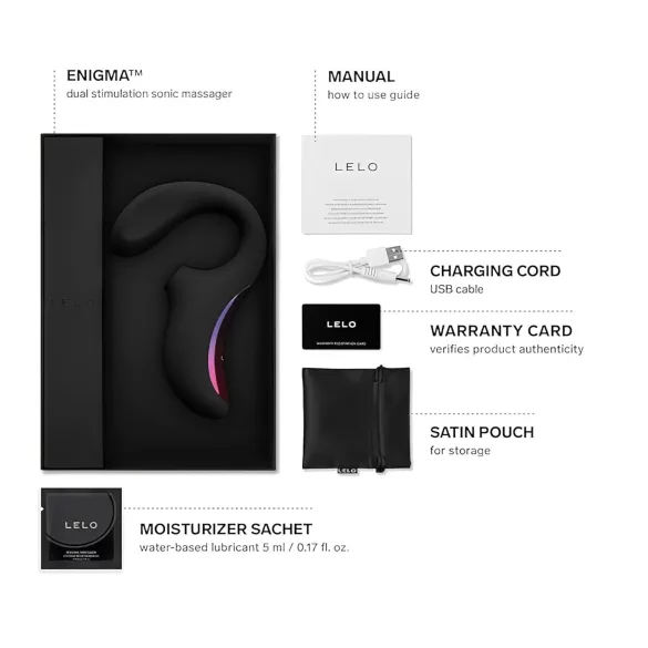 LELO Enigma - vibrador 2 em 1 ponto G clitóris recarregável à prova d'água preto