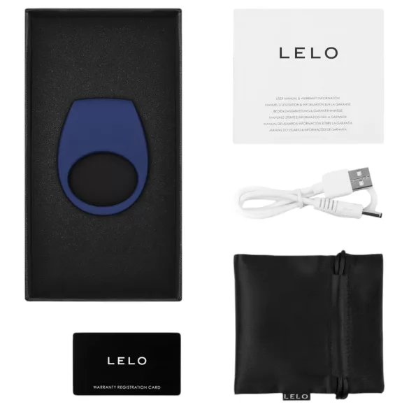 LELO Tor 3 - anel peniano vibratório recarregável inteligente silicone azul