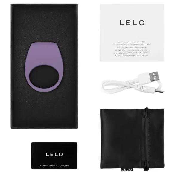 LELO Tor 3 - anel peniano vibratório com controlo por app, para homens (roxo)