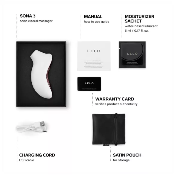 LELO Sona 3 - vibrador clitóris sucção ondas sonoras - branco