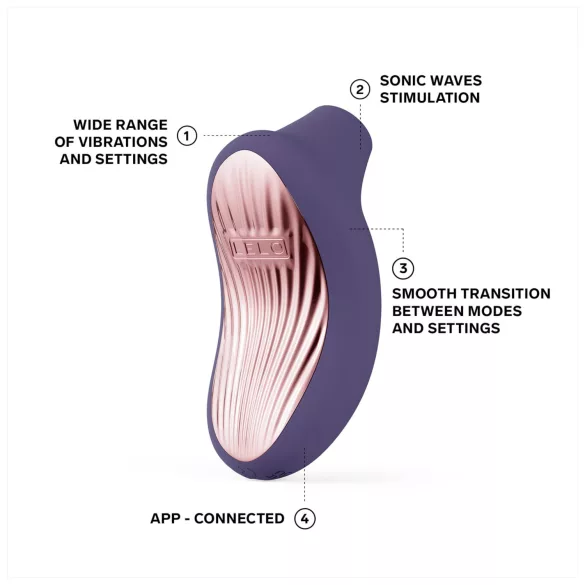 LELO Sona 3 - vibrador clitóris sucção ondas sonoras - silicone roxo