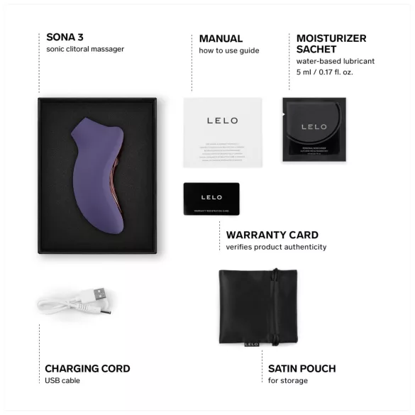 LELO Sona 3 - vibrador clitóris sucção ondas sonoras - silicone roxo