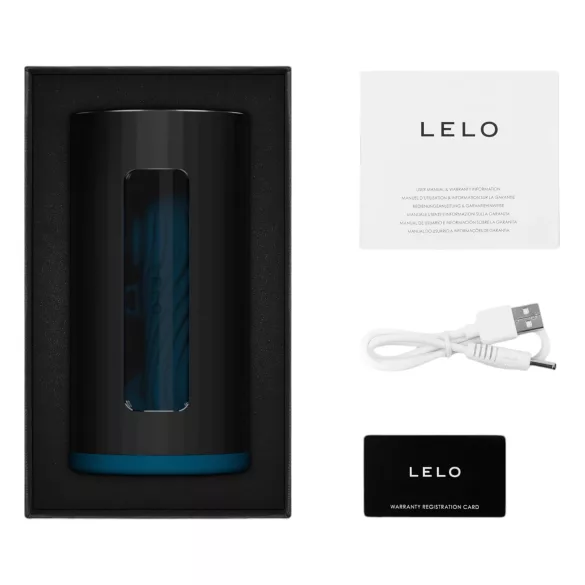 LELO F1s V3 - masturbador masculino interativo - silicone preto azul