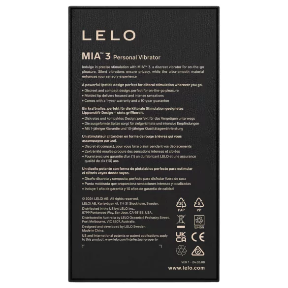 LELO Mia 3 - vibrador em formato de batom - discreto - roxo