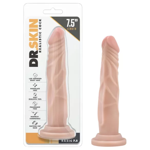 Dr. Skin - dildo realístico com ventosa - 19cm cor natural