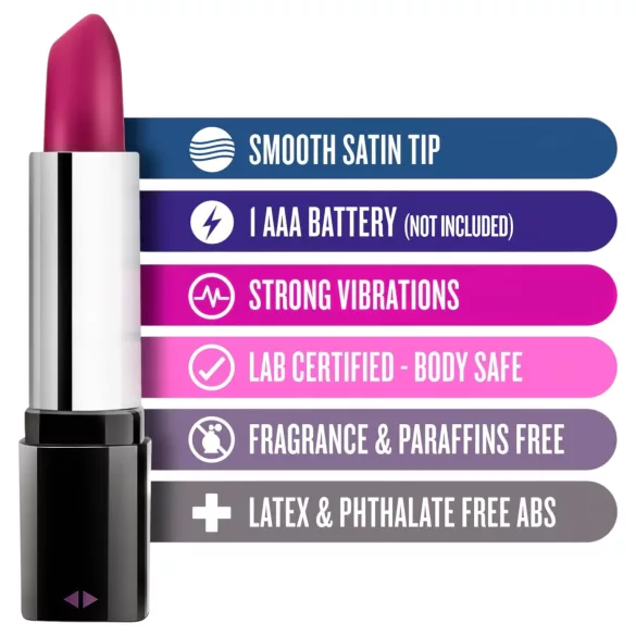 Blush Lipstick Rosé - vibrador batom clitóris à prova d'água - preto rosa