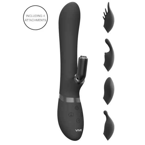 Vive Chou - vibrador clitóris com braço 4 em 1 - silicone preto