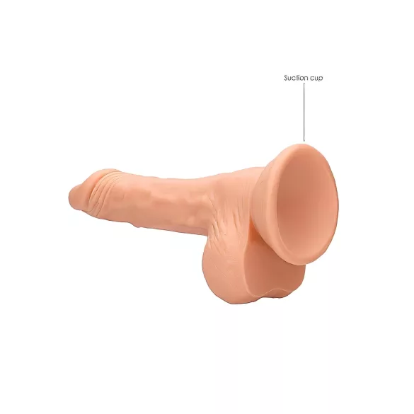 RealRock - dildo realístico com escroto 17cm - cor natural
