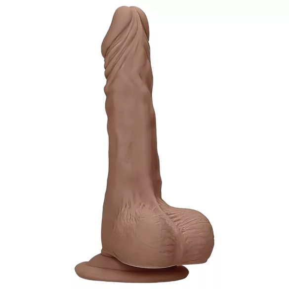 RealRock - Dildo realístico com escroto - 17cm - cor marrom