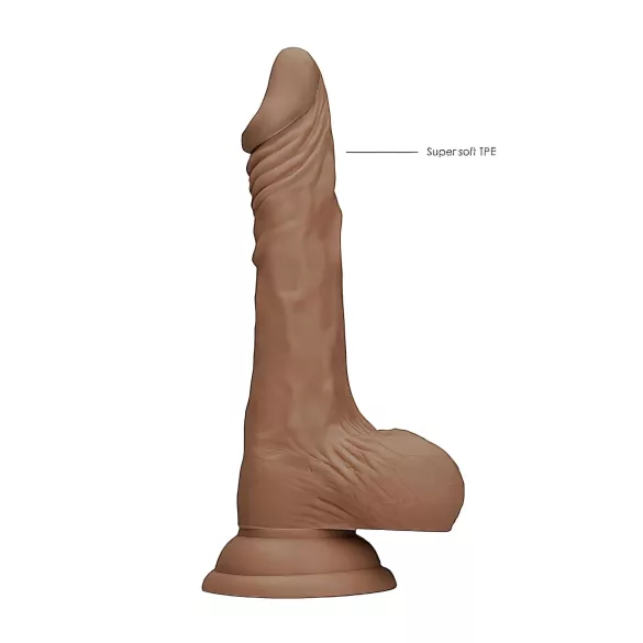 RealRock - Dildo realístico com escroto - 17cm - cor marrom