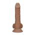 RealRock Dong 7 - Dildo Realista com Testículos (17cm) - Cor Natural Escura