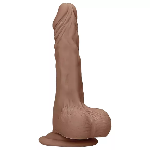 RealRock - Dildo realístico com escroto - 17cm - cor marrom