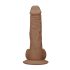 RealRock Dong 8 - Pênis Realístico com Escroto (20cm) - Natural Escuro