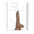 RealRock Dong 8 - Pênis Realístico com Escroto (20cm) - Natural Escuro