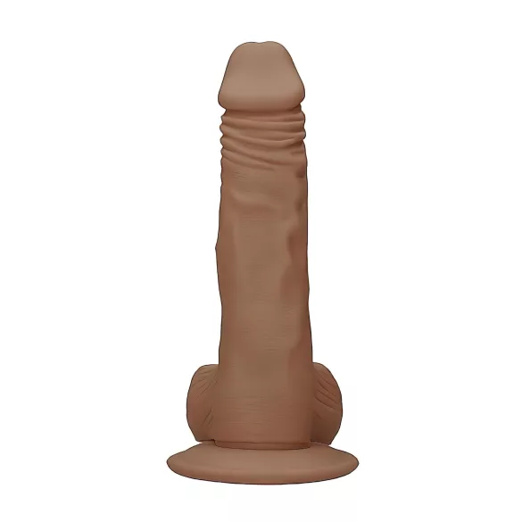 RealRock - dildo realístico com escroto 25cm - cor pele escura