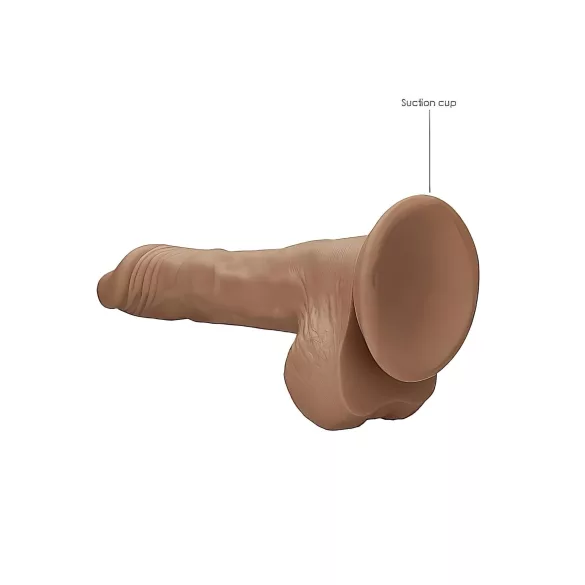 RealRock - dildo realístico com escroto 25cm - cor pele escura