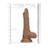 RealRock - dildo realístico com escroto 25cm - cor pele escura