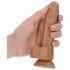 RealRock - Dildo com ventosa e testículos - 15,5cm (tom natural escuro)